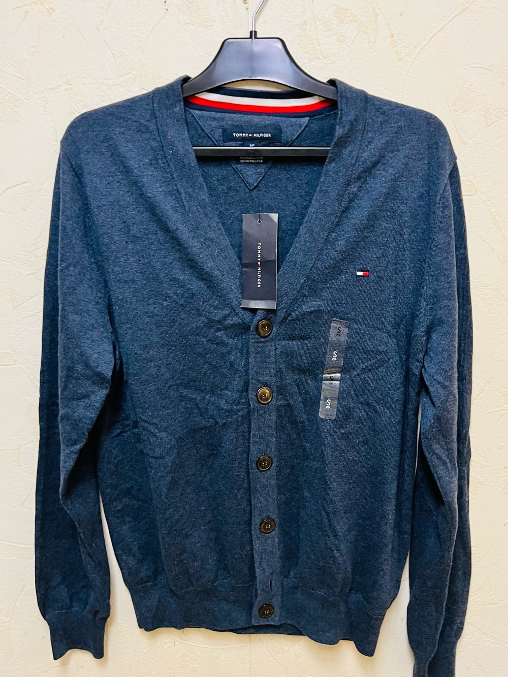 Tommy Hilfiger Men's Navy Button-Up Cardigan Sweater Sz S